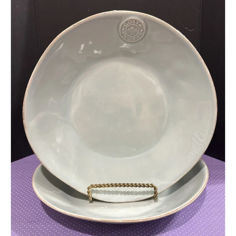 Costa Nova Deep Round Plate‎ Plates Pasta Turquoise Portugal 10 Inch Set Of 2